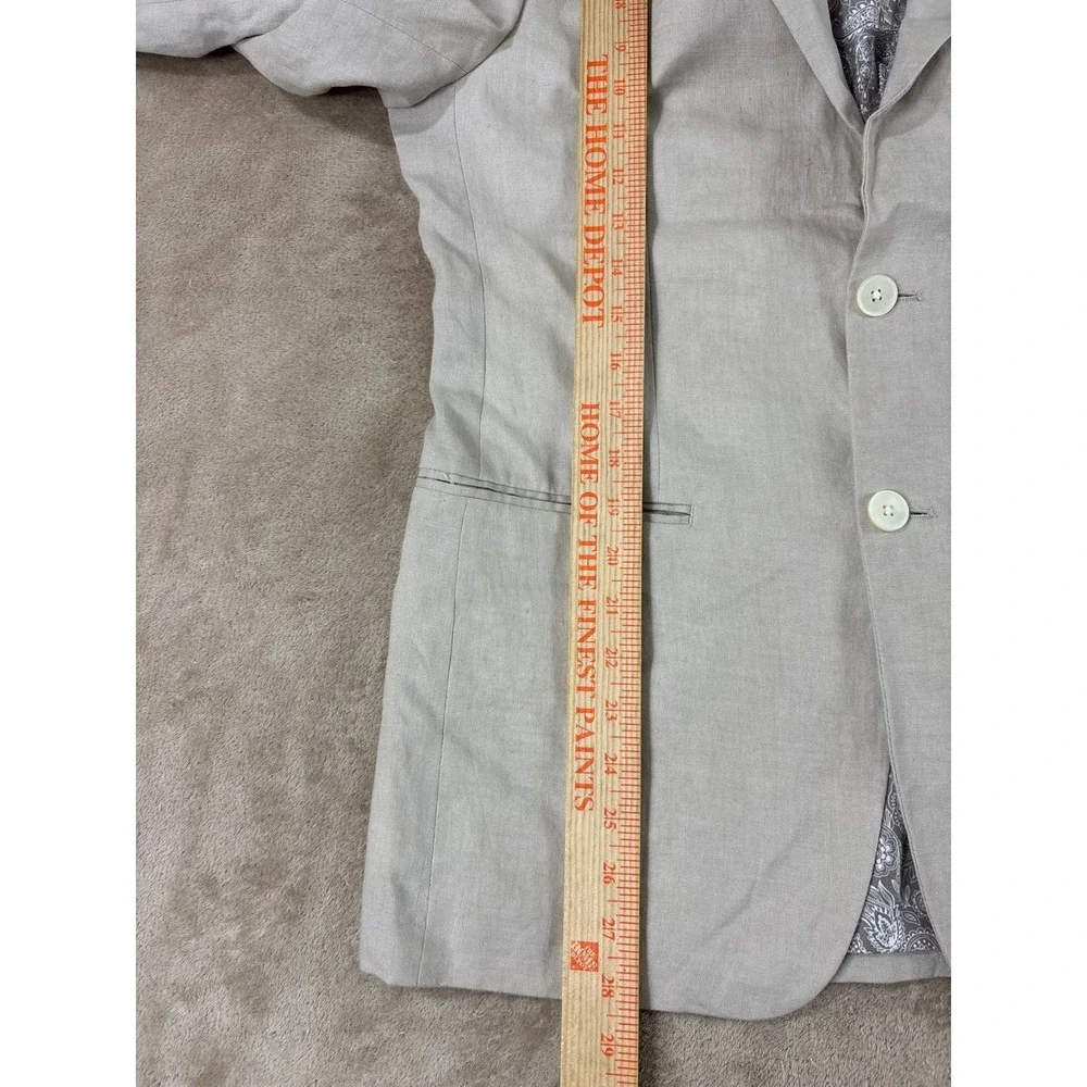 Lauren Ralph Lauren Black Label Linen Blazer‎ Men 36R Beige Floral Pattern Lined
